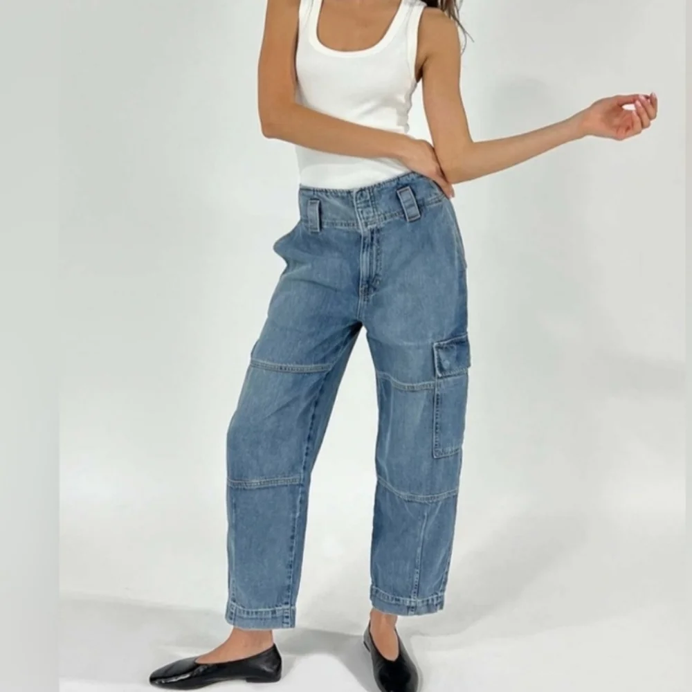 NWT Etica Juni Relaxed Fit Cargo Jeans Size 27 - Picture 2 of 12